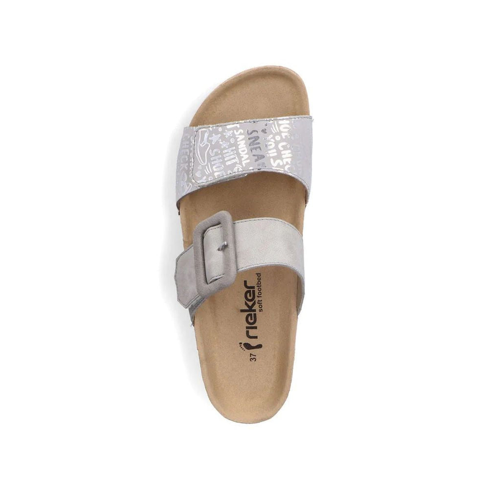 Rieker 698814 Women's Slide Sandal – Silver