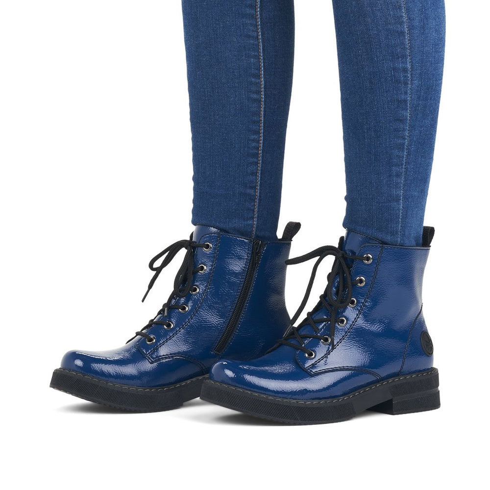 Rieker 72010 Biker Boot in Blue