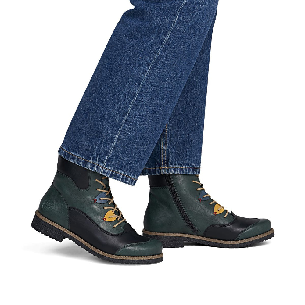 Rieker 73510 Women's Mid Height Boots - Green