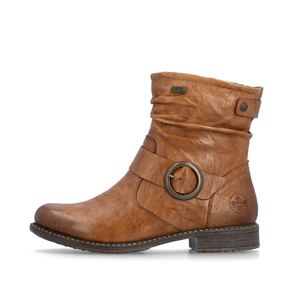 Rieker 74857 Women's Short Waterproof Boot - Brown