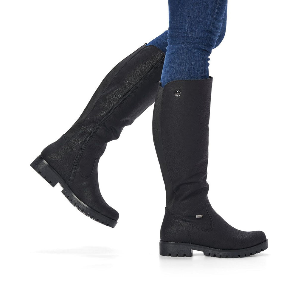 78554 Midnight Black High Boots with RiekerTEX