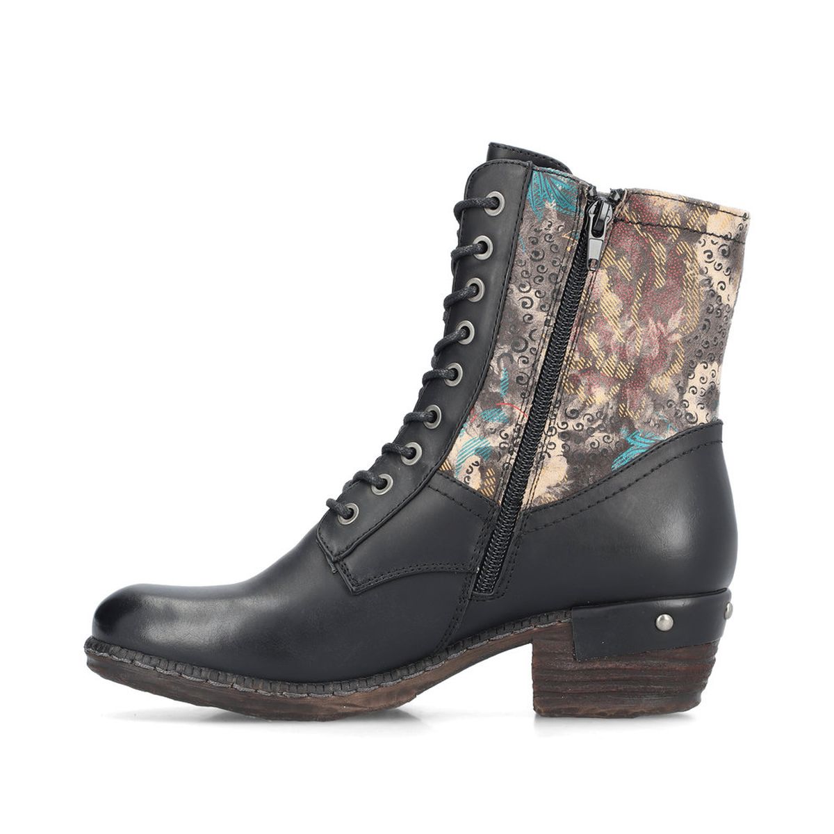 Rieker 93614 Patterned Lace Up Boots