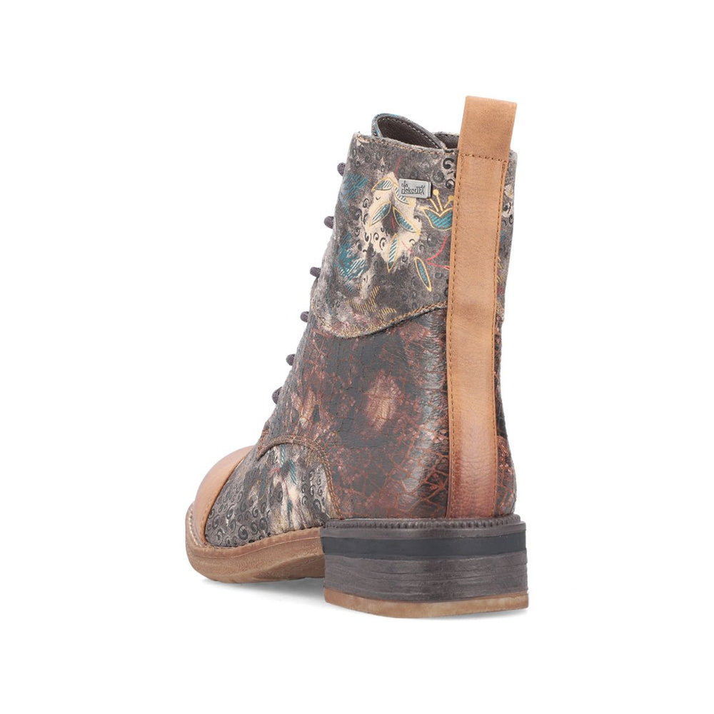 94611 Lace Up Patterned Ankle Boots