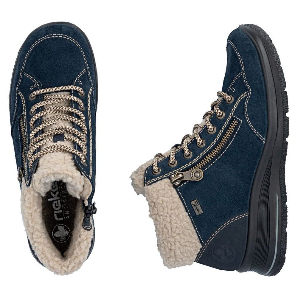 Rieker L7701 Women's TEX Waterproof Short Boots - Blue