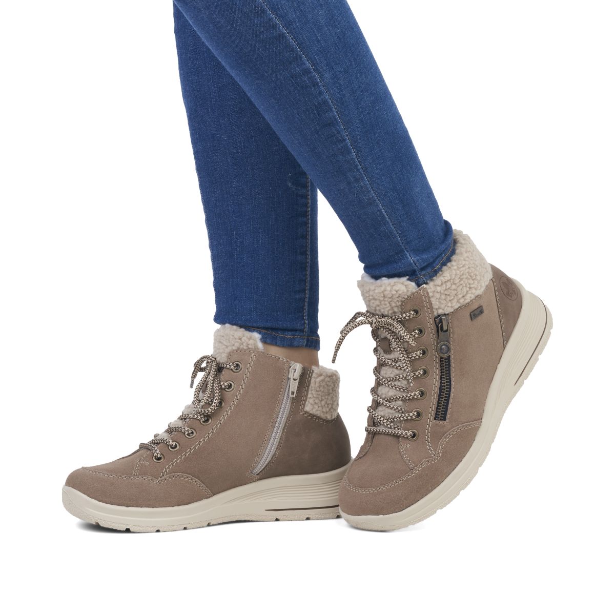 Rieker L7701 Women's TEX Waterproof Short Boots - Beige