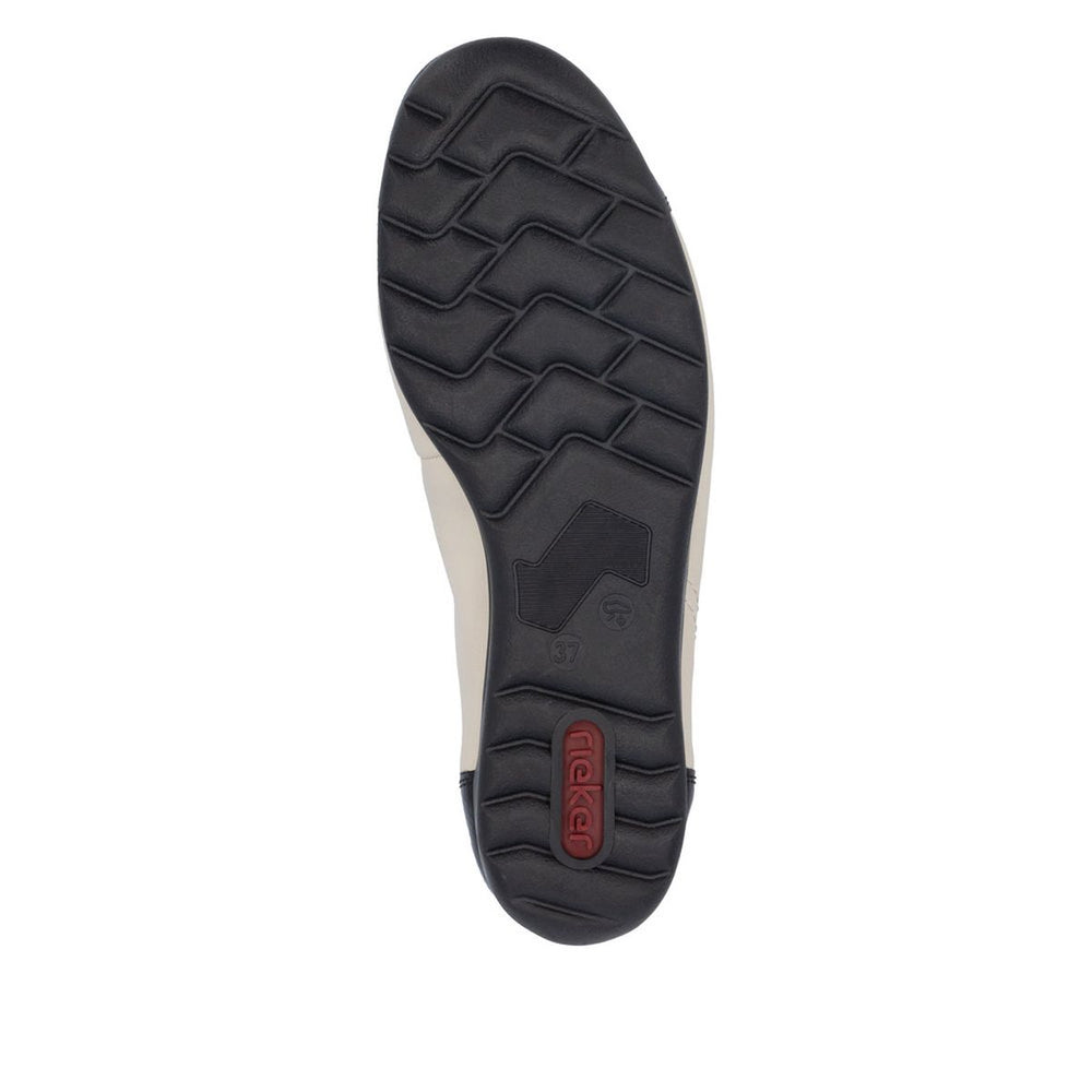 Rieker L9351-80 Women's Two Tone Ballerina Largo Black/Cream
