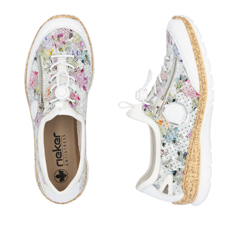 Rieker N42V1-90 Alburi Floral Slip-On Sneakers for Women