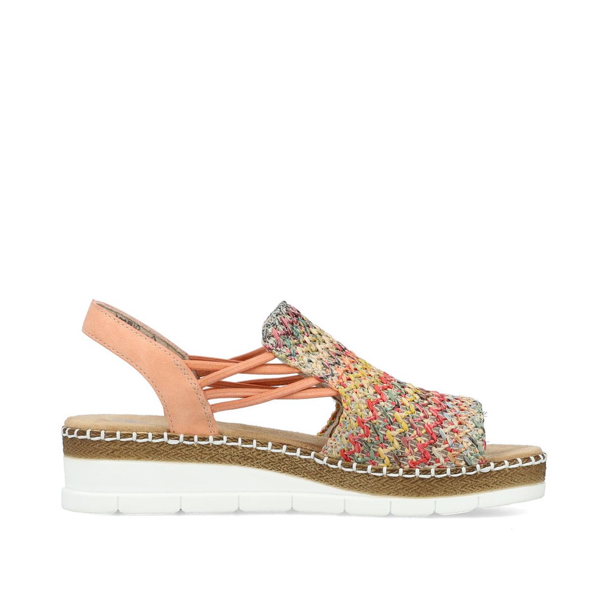 Rieker V1241 Women's Slip-on Sandals – Multi Pink