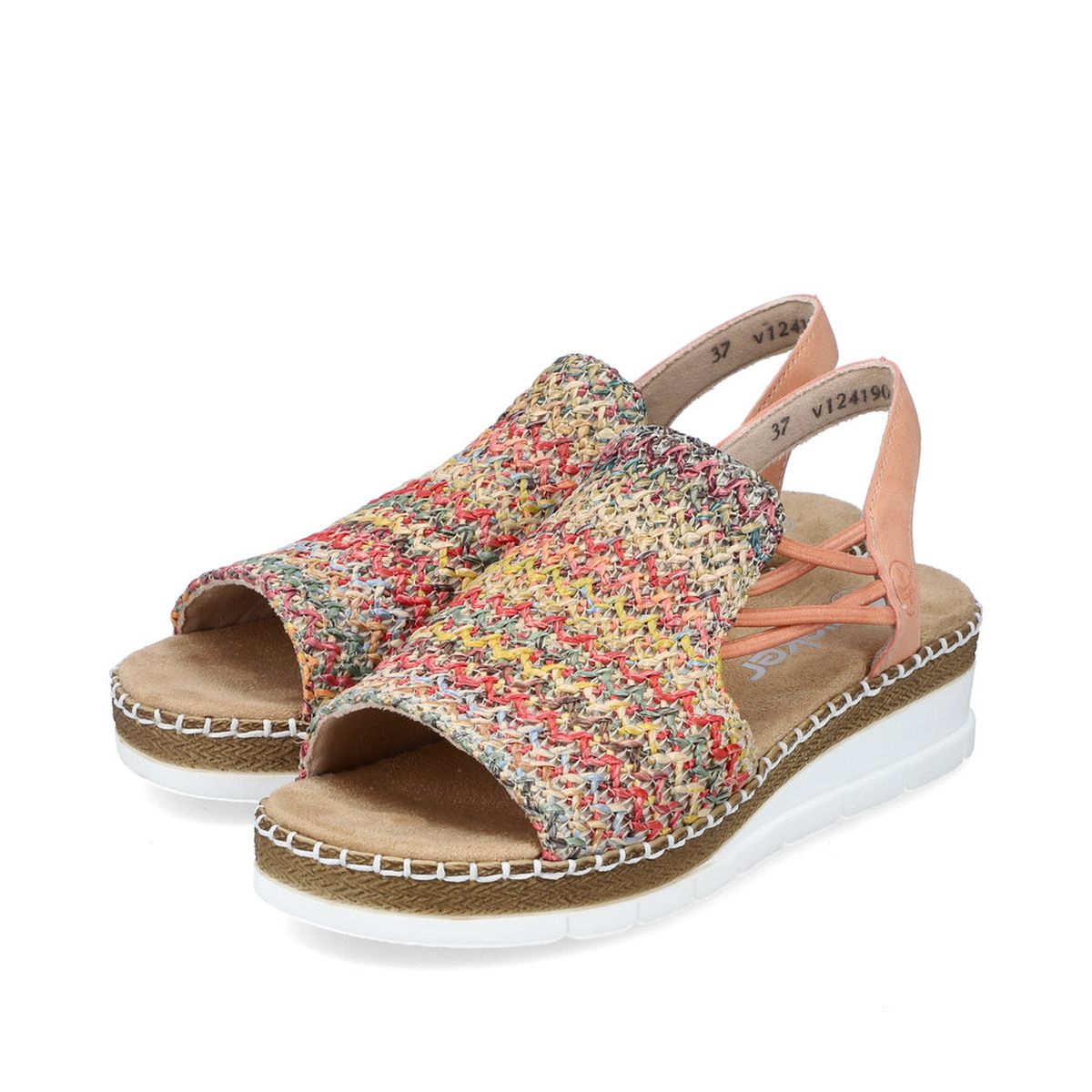Rieker V1241 Women's Slip-on Sandals – Multi Pink
