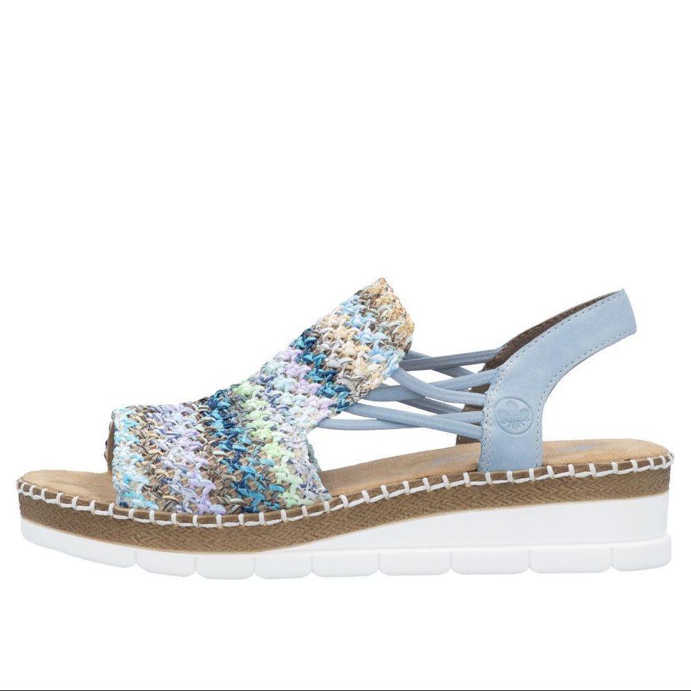Rieker V1241 Women's Slip-on Sandals – Multi Blue