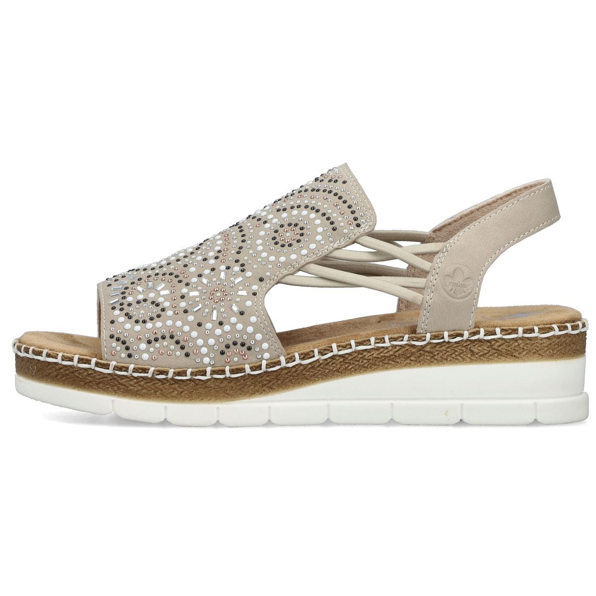 Rieker V1246 Women's Slip-on Sandals – Beige