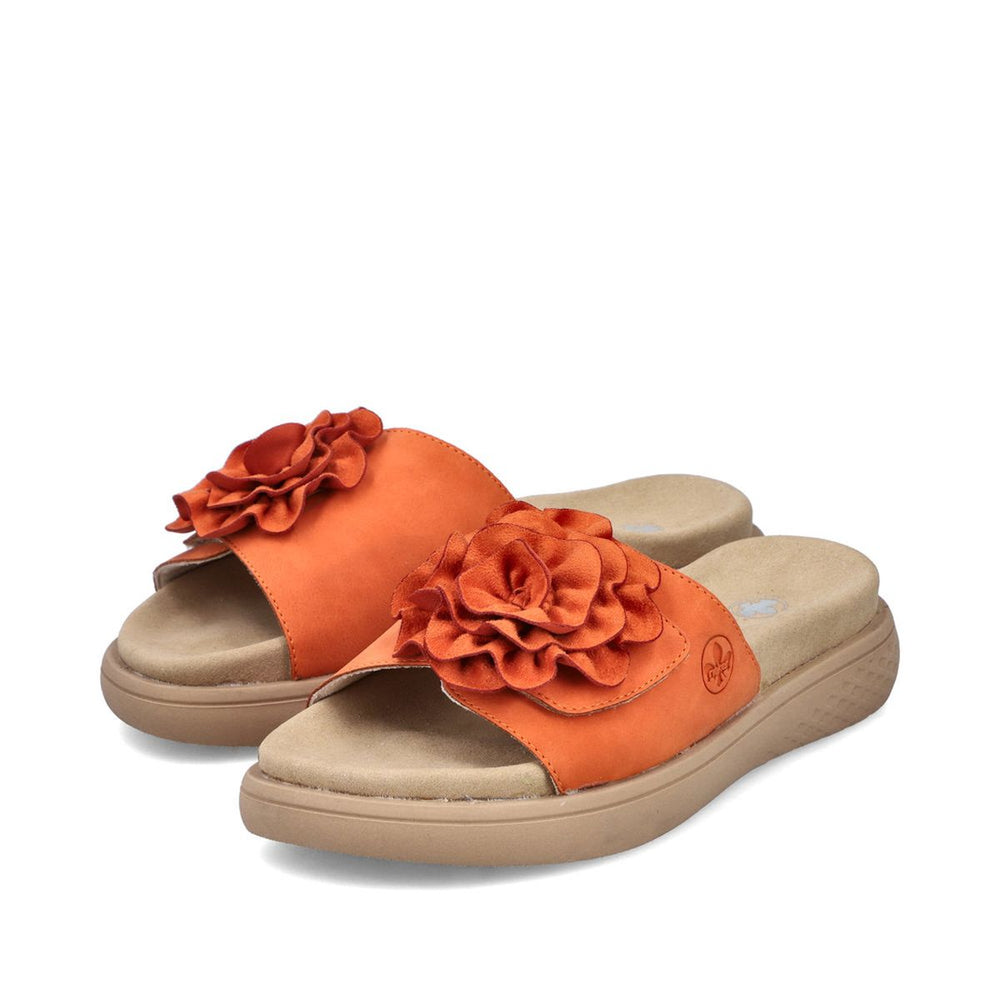 Rieker V1562 Women's Mule Slide Sandals – Pumpkin