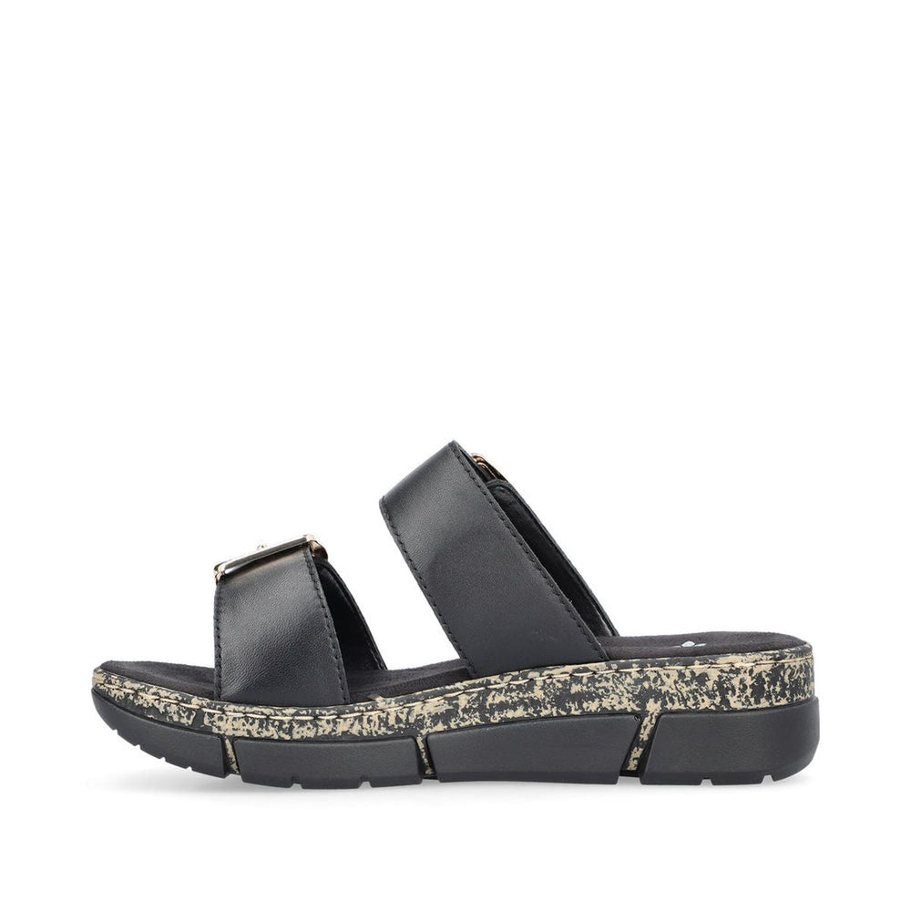 Rieker V2372 Women's 2-Strap Sandals – Black