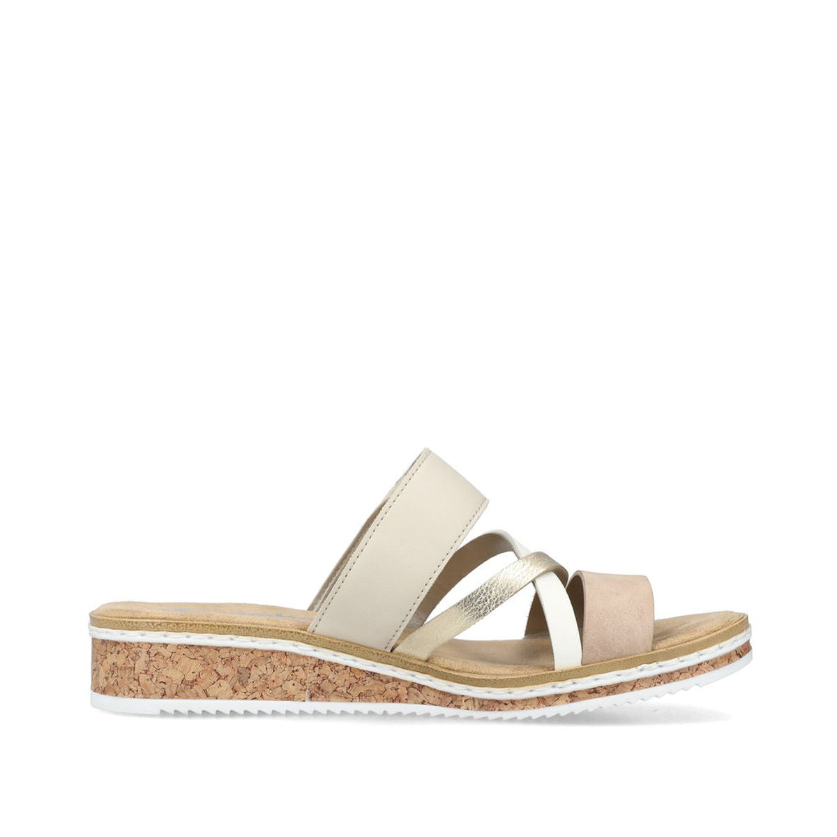 Rieker V3652 Women's Slip-on Sandals – Beige