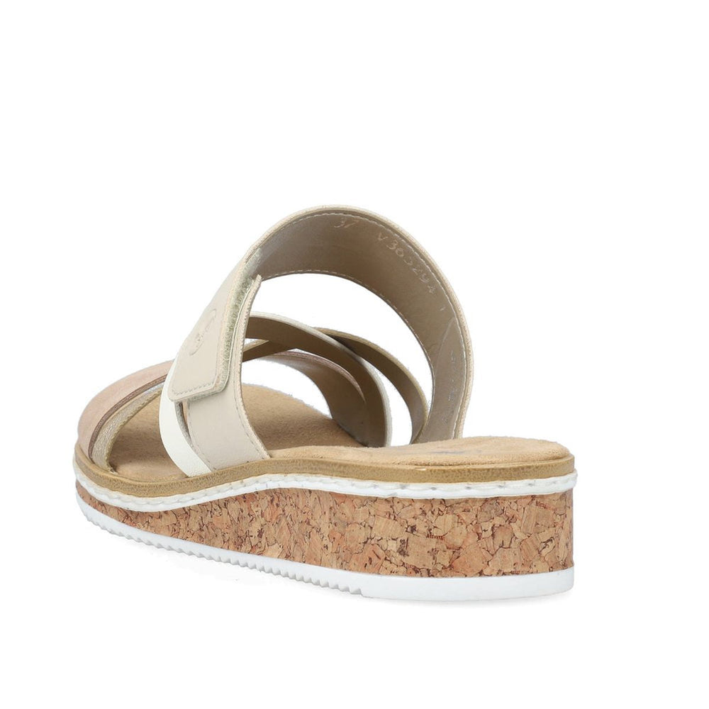 Rieker V3652 Women's Slip-on Sandals – Beige