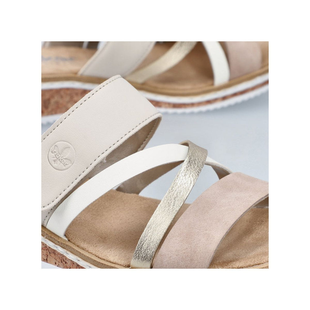 Rieker V3652 Women's Slip-on Sandals – Beige