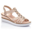 Rieker V3822 Women's Wedge Sandals – Pink