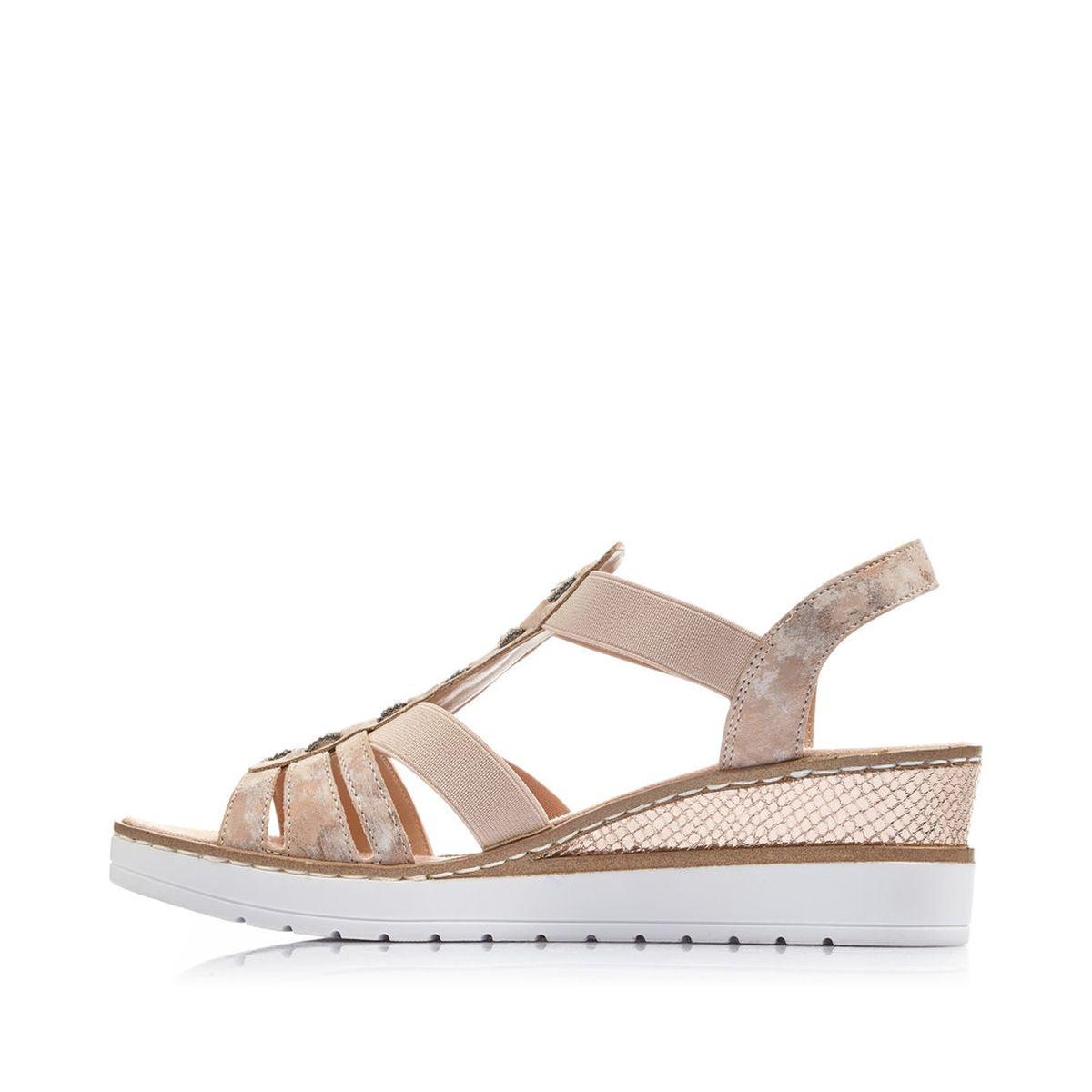 Rieker V3822 Women's Wedge Sandals – Pink