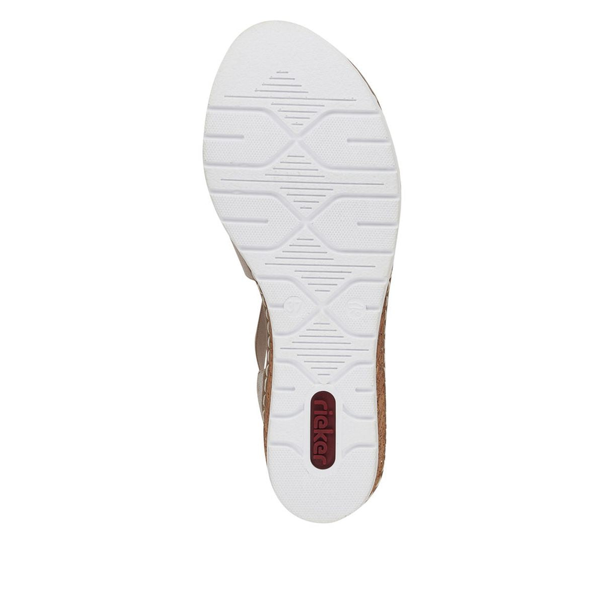 Rieker V3822 Women's Wedge Sandals – Silver
