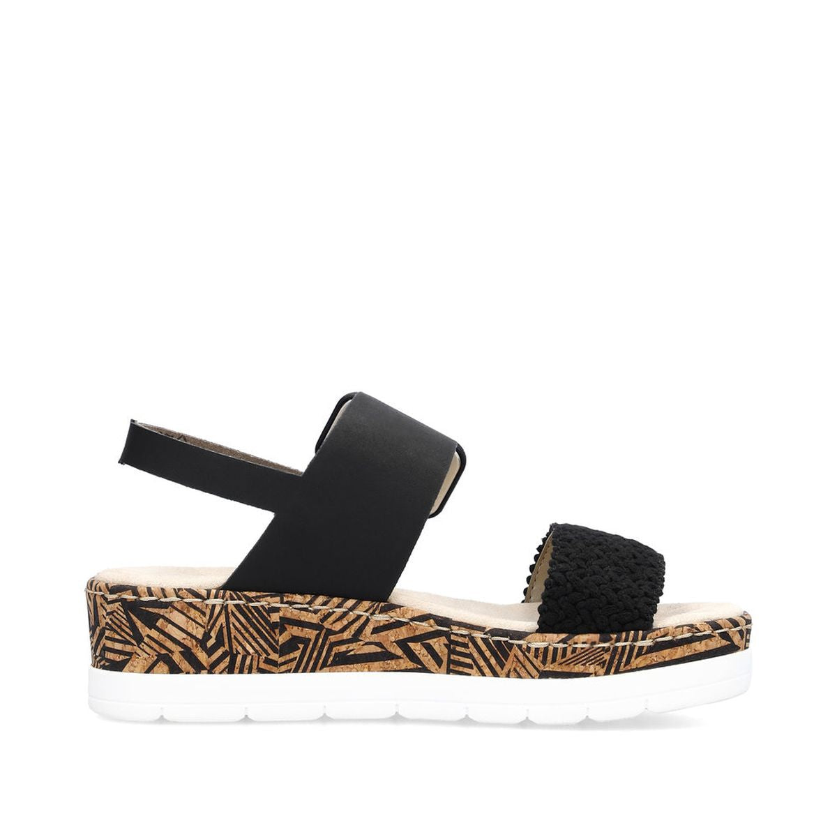 Rieker V3950 Women’s Wedge Sandals – Black