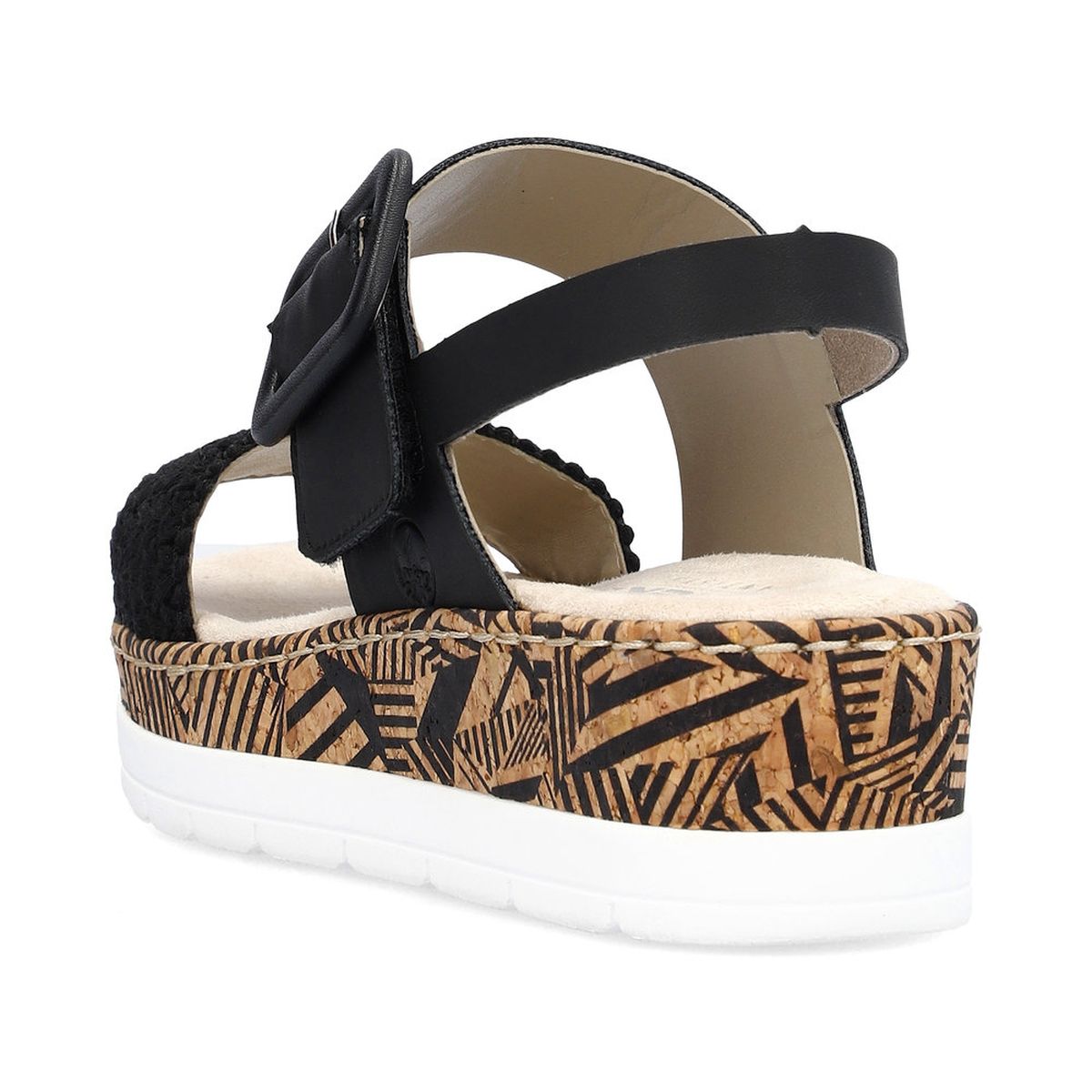Rieker V3950 Women’s Wedge Sandals – Black