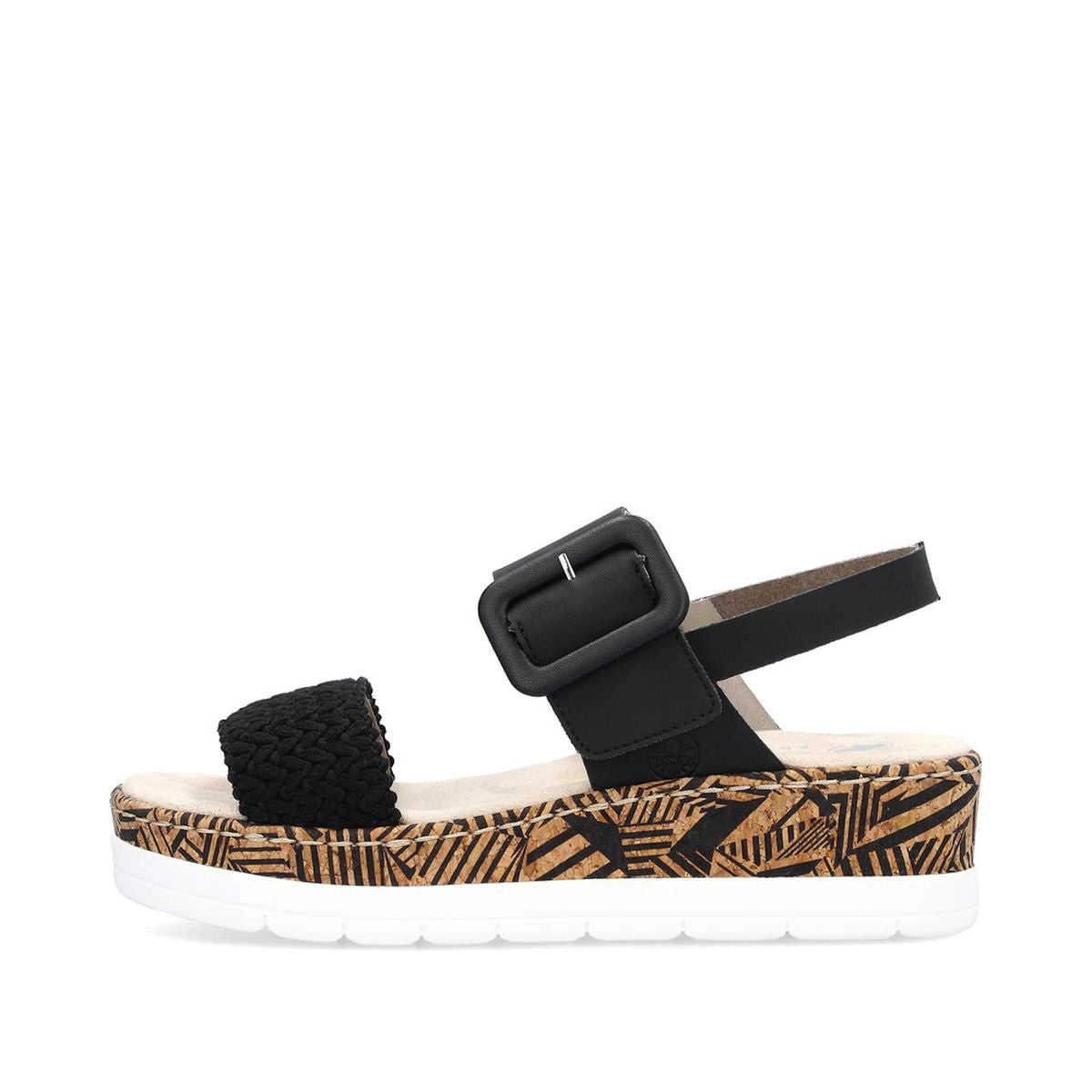 Rieker V3950 Women’s Wedge Sandals – Black