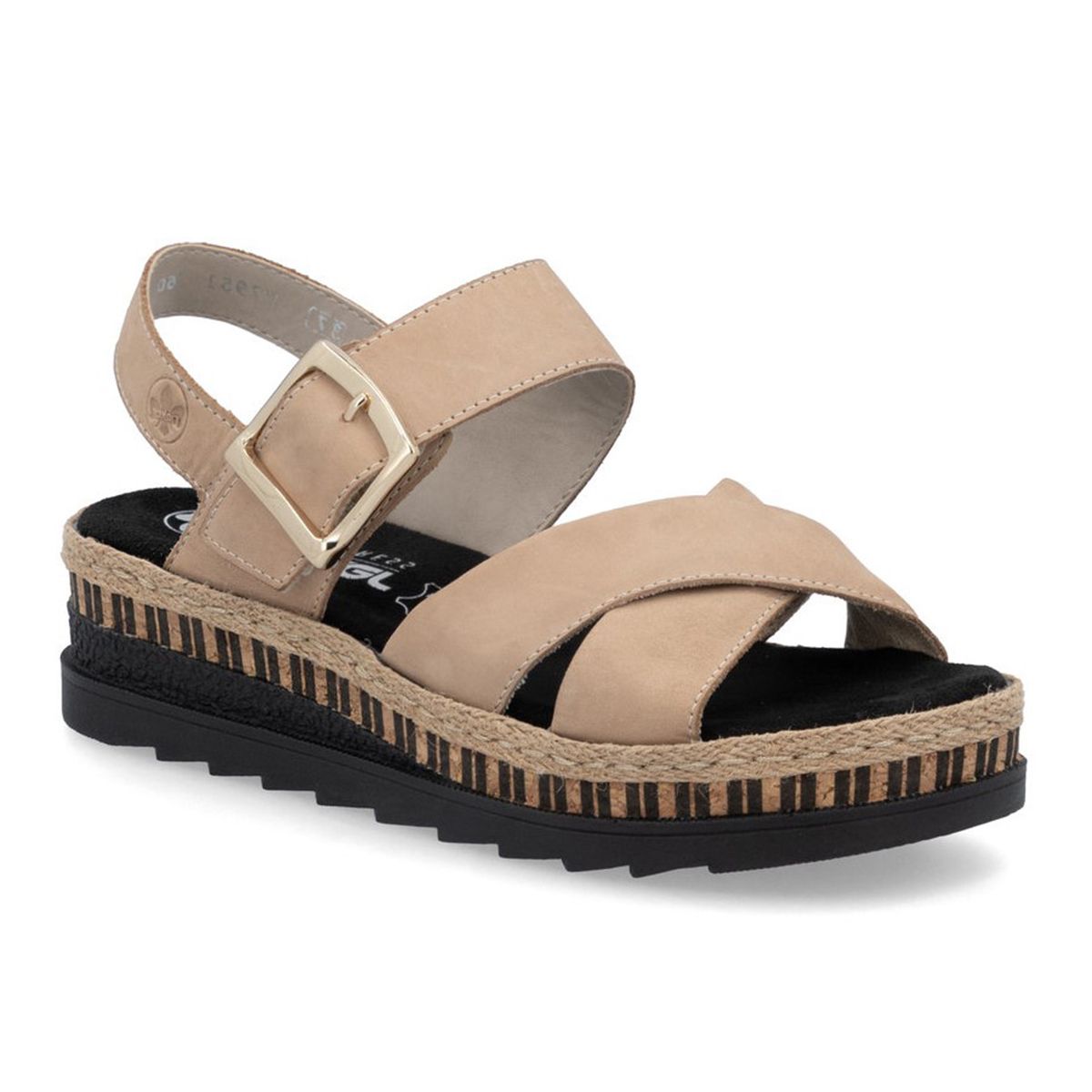 Rieker V7951 Women's Wedge Sandals – Beige