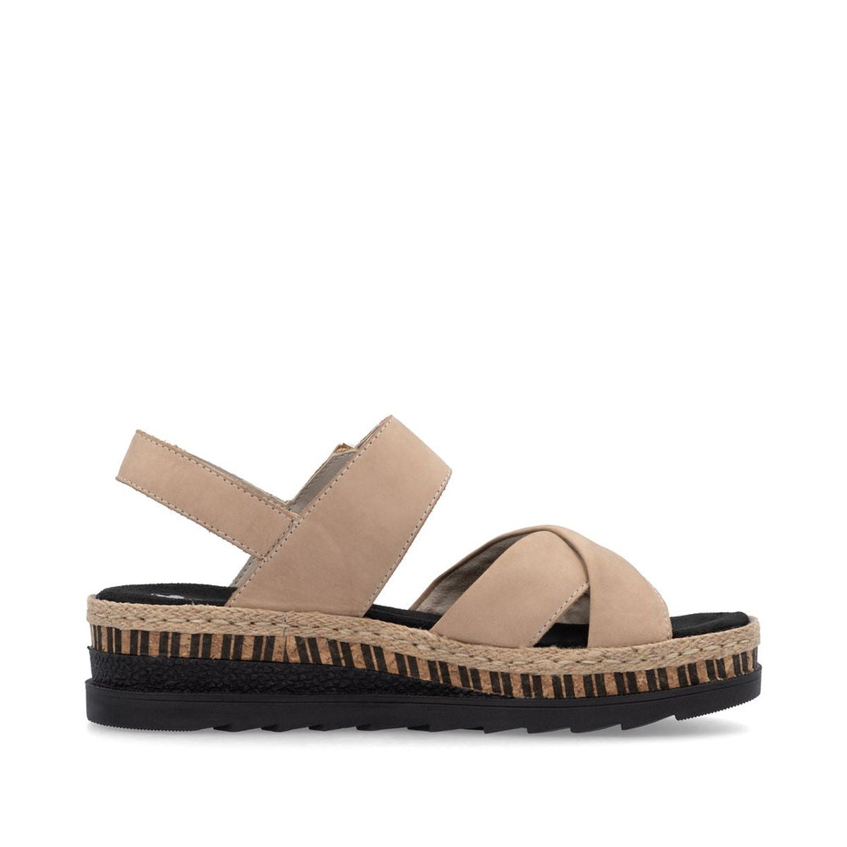 Rieker V7951 Women's Wedge Sandals – Beige