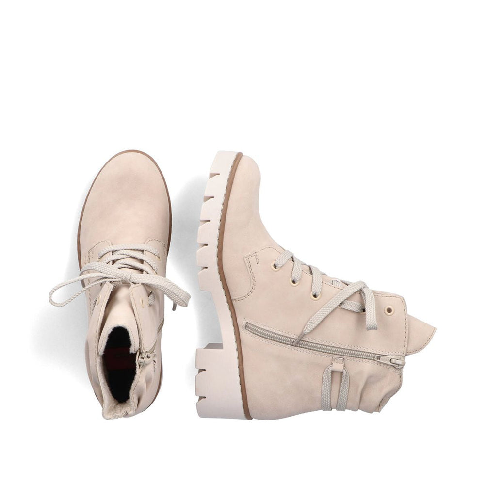 X5717 Lace Up Boots with Side Zipper