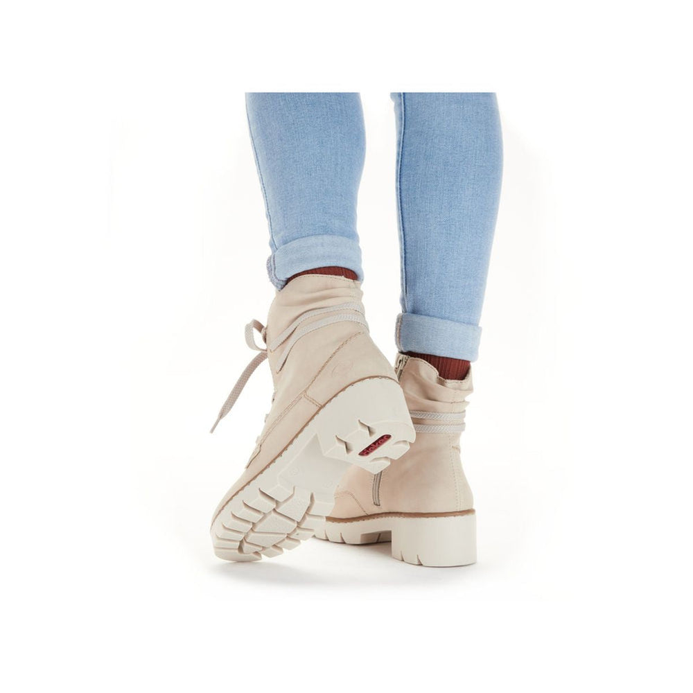 X5717 Lace Up Boots with Side Zipper