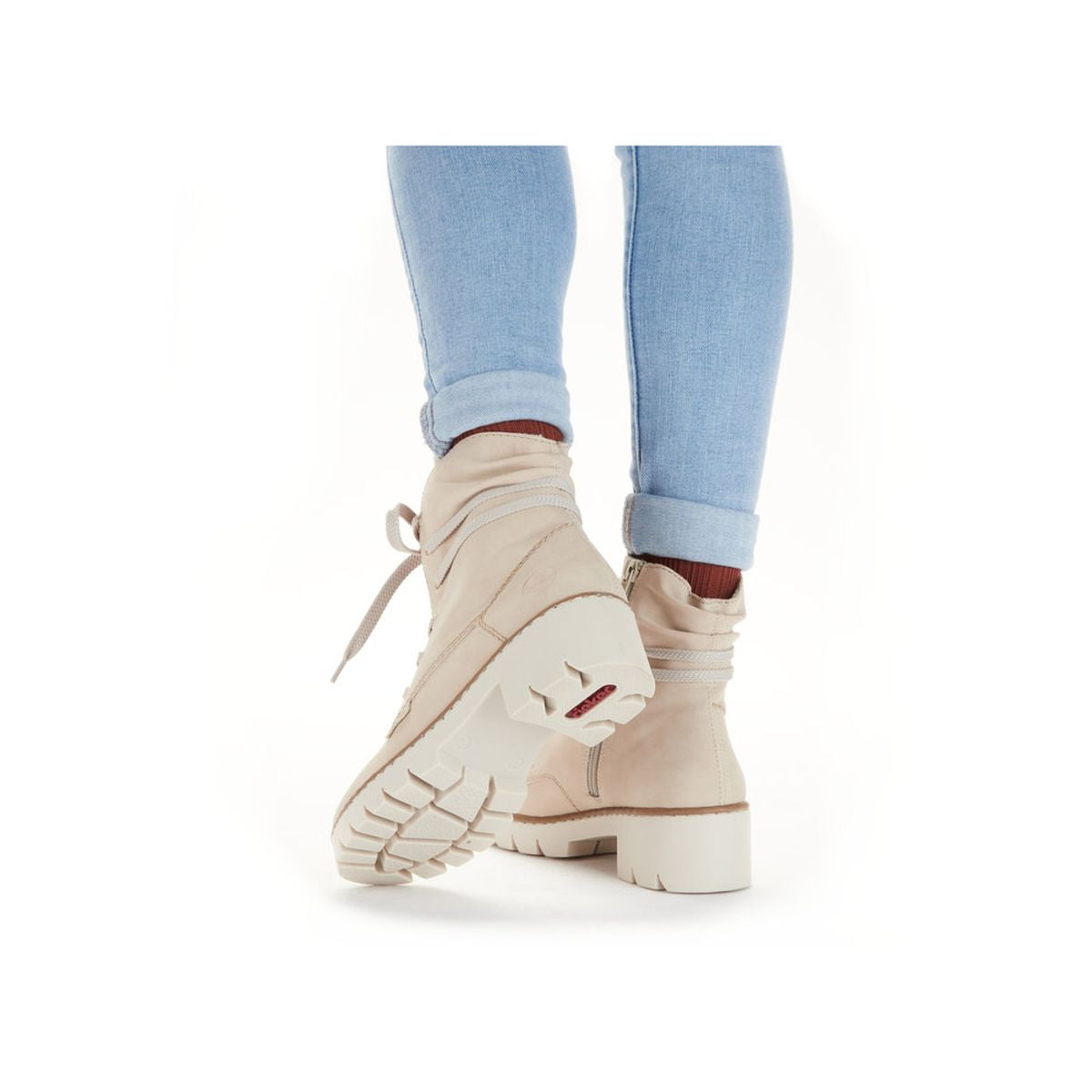 X5717 Lace Up Boots with Side Zipper
