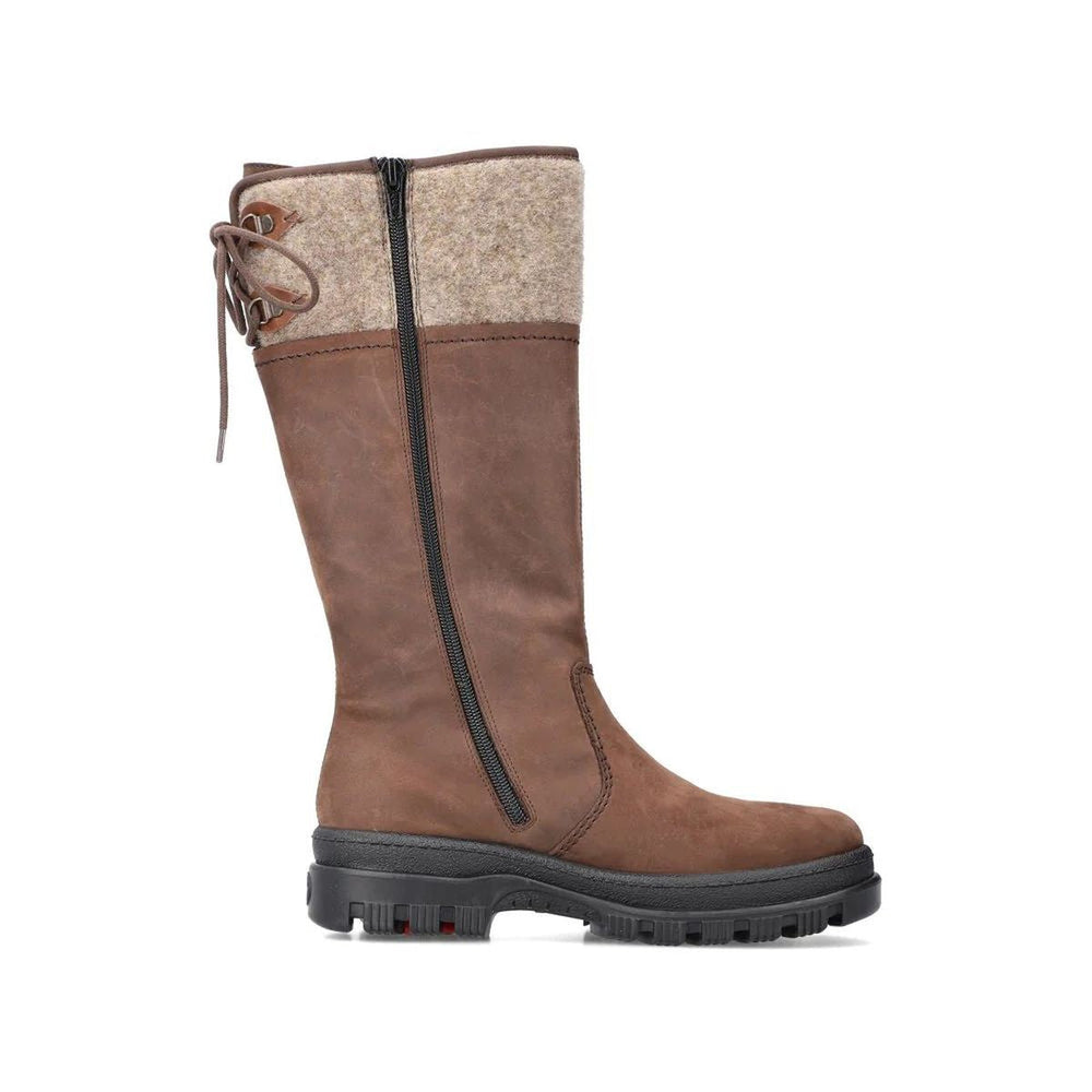 Rieker Suede X8263 High Winter Boots with Foldable Cleat