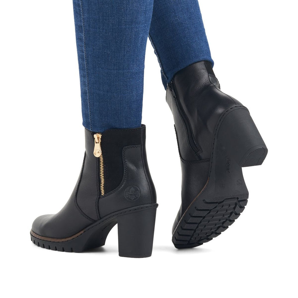 Rieker Y2557 Leather Dress Heel Ankle Boot