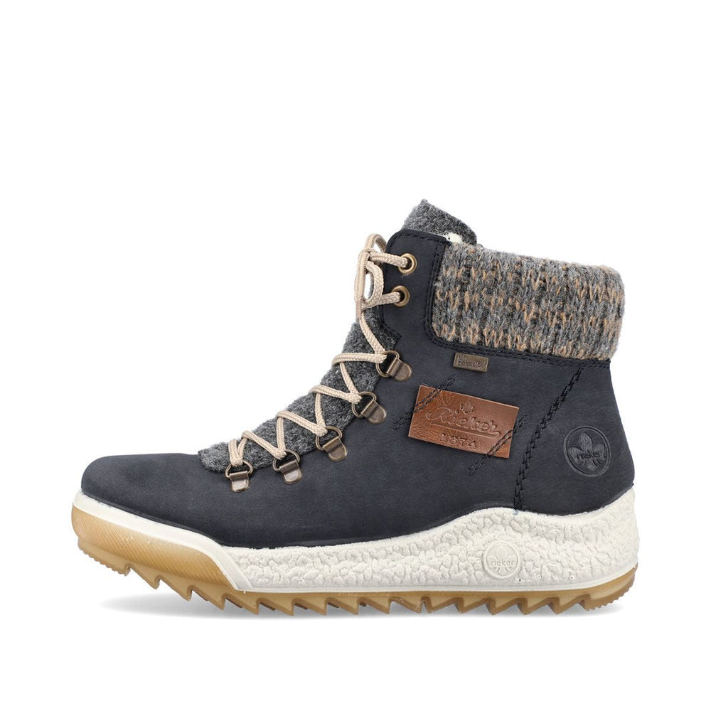 Rieker Y4730 Casual Lace Up Boots with Side Zip