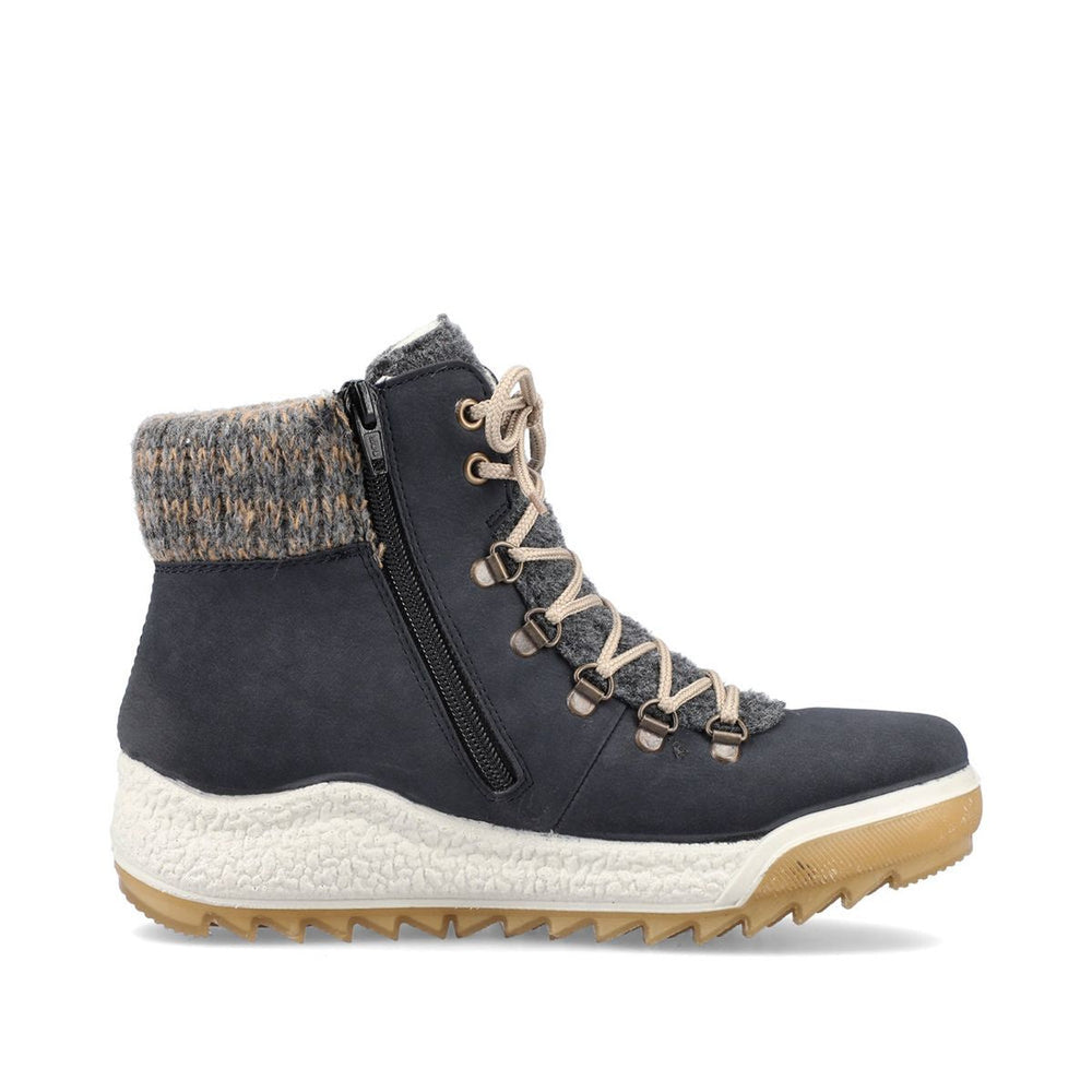 Rieker Y4730 Casual Lace Up Boots with Side Zip