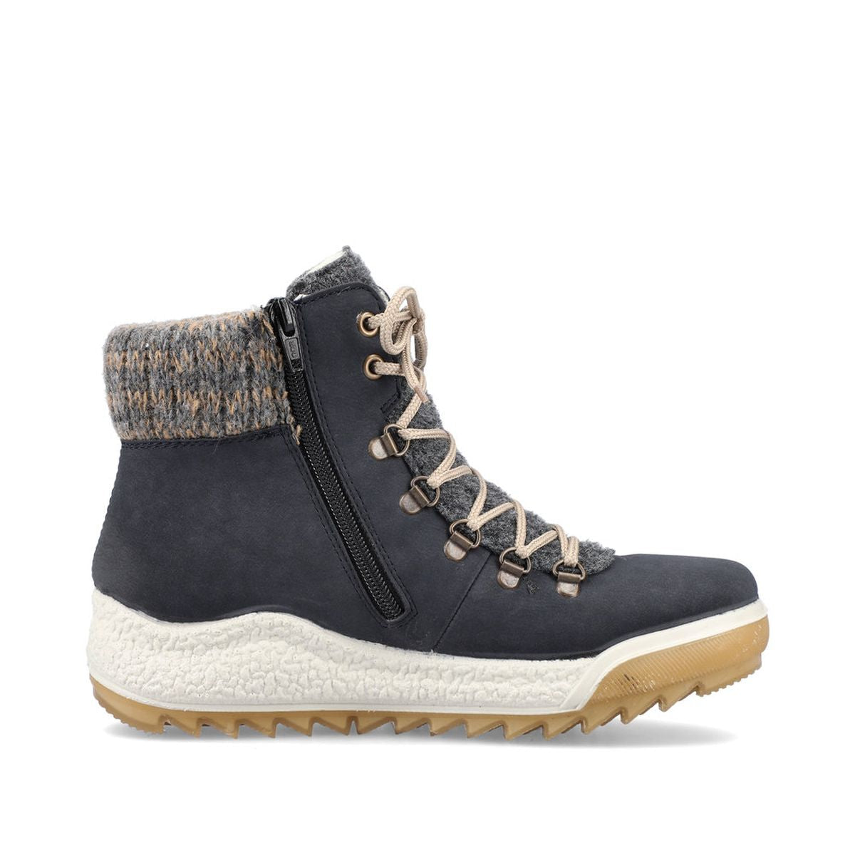 Rieker Y4730 Casual Lace Up Boots with Side Zip