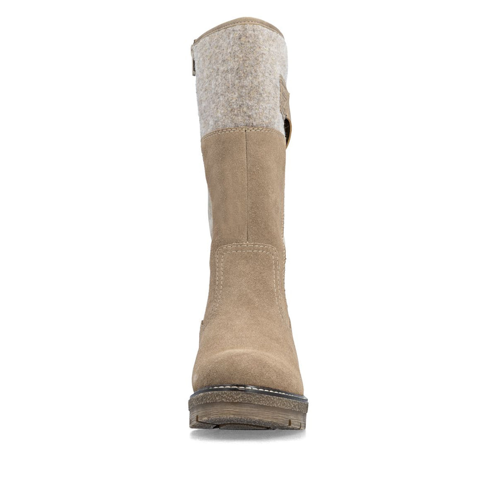 Rieker Y8153 Women's Tall Waterproof Boots - Beige