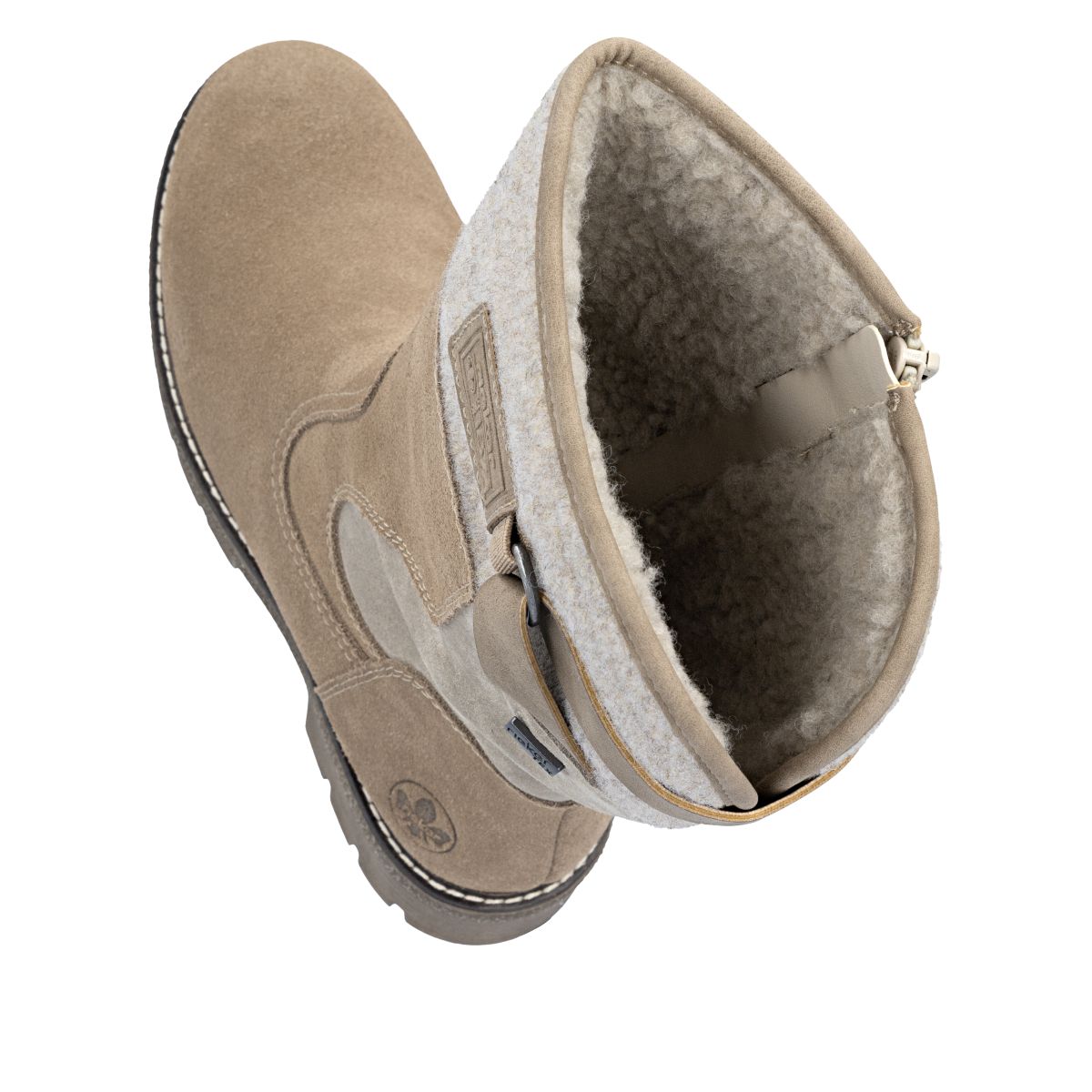 Rieker Y8153 Women's Tall Waterproof Boots - Beige