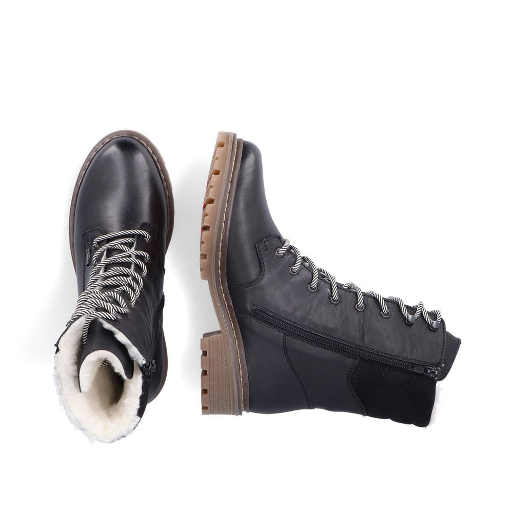 Y9232 Lace Up Boots With Flip Grip for Women