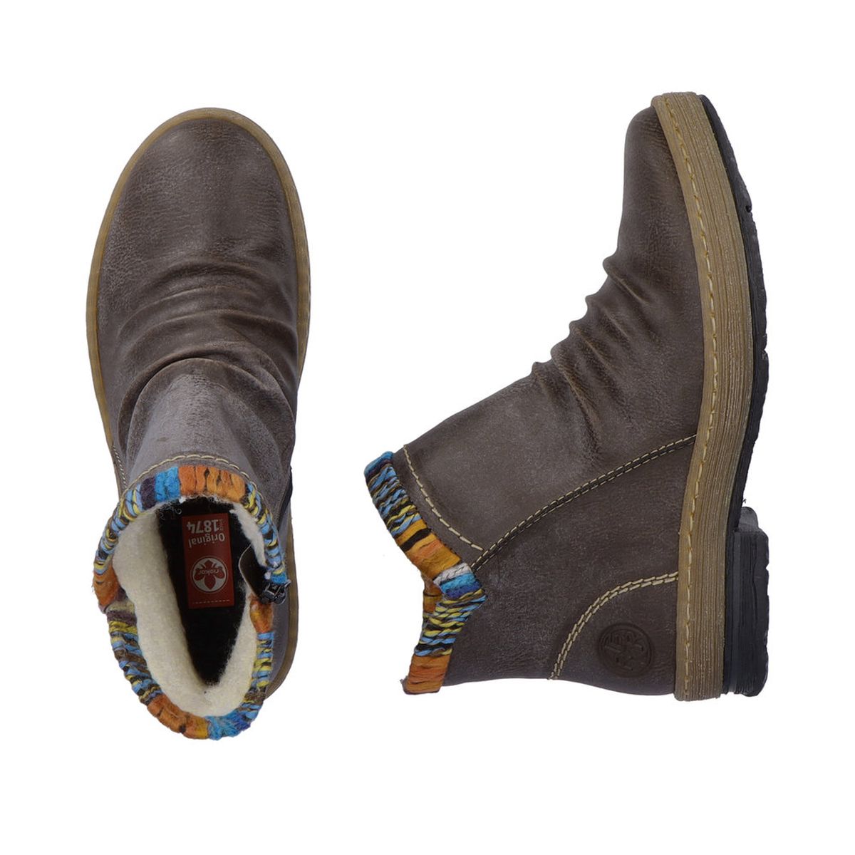 Rieker Z6755 Grey Warm Lined Ankle Boots