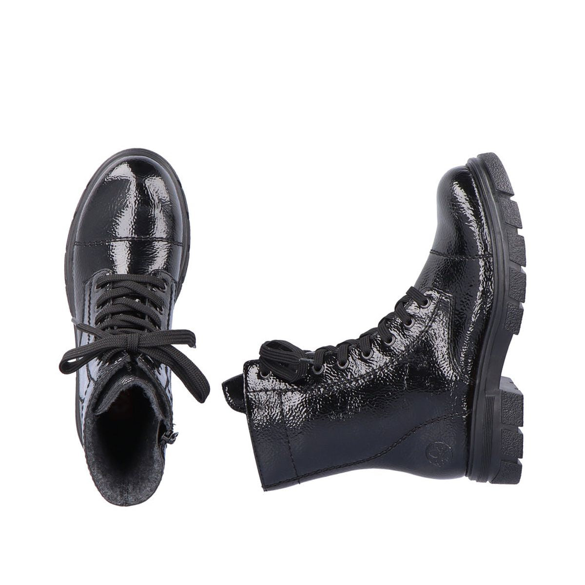 Z9122 Lace Up Boots with Side Zip