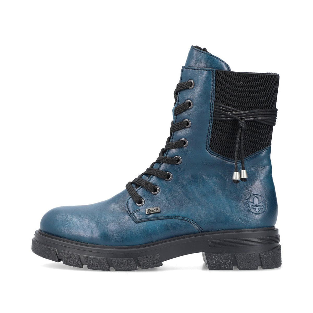 Z9124 Lace Up Biker Boots with side zip