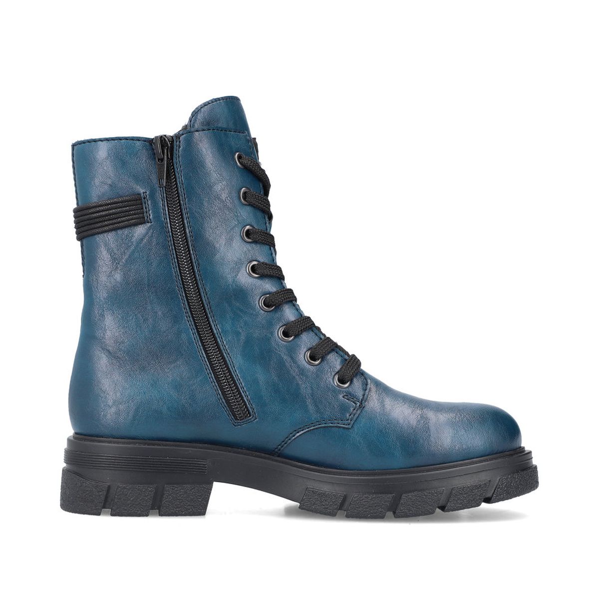 Z9124 Lace Up Biker Boots with side zip