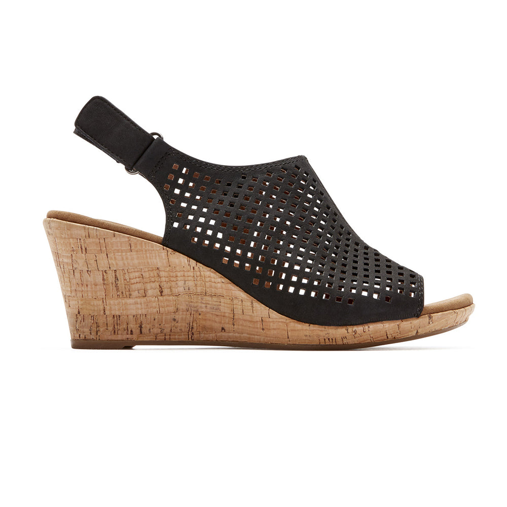 Rockport Briah Perforated Sling Wedge Sandals