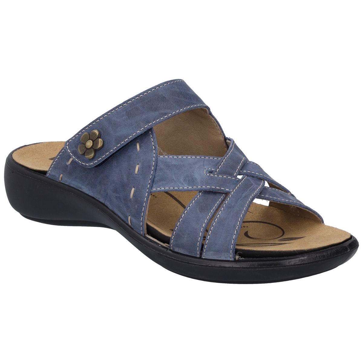 Blue sandal with a strap on a white background. 86799-505