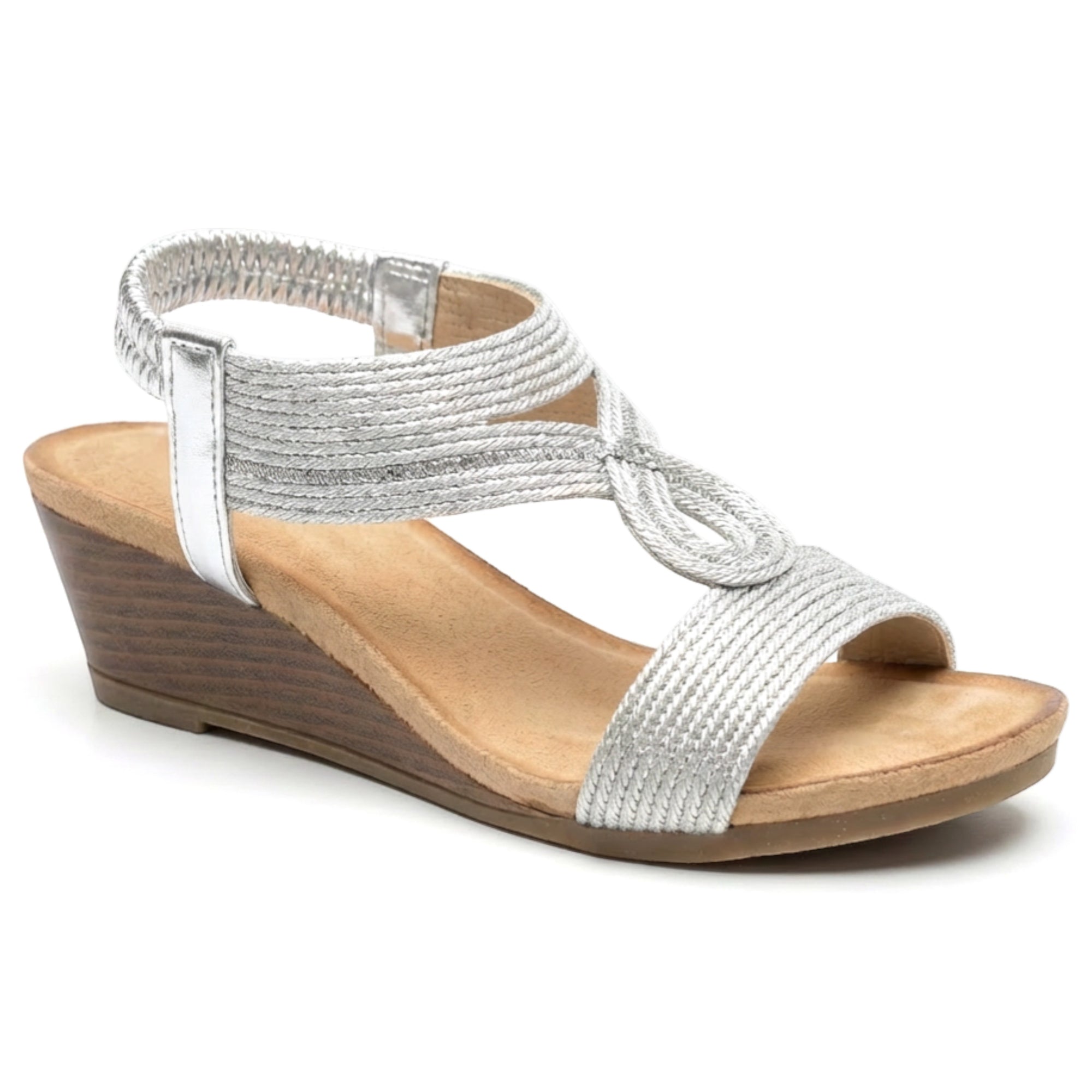 S5577 Dress Wedge Sandal in Silver