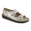 SAS Relaxed women’s heel strap sandal in sunbeam yellow with soft cushioned leather straps, adjustable closures, and a 1.125-inch heel for cheerful, comfortable warm-weather wear. Style #1760-089