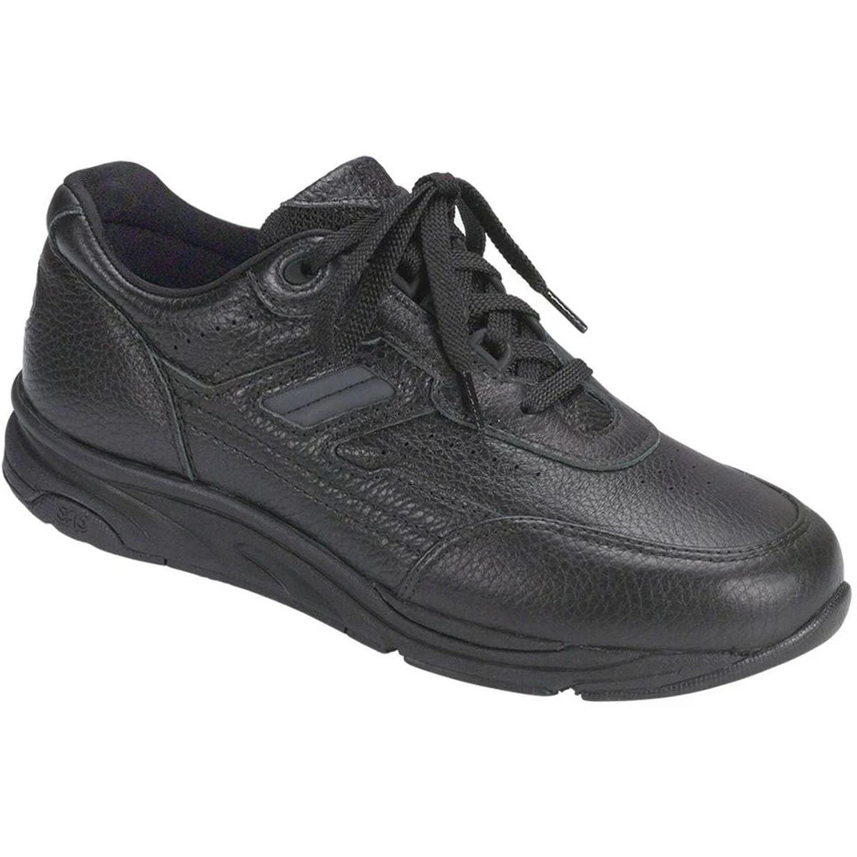 SAS Tour women’s lace-up sneaker in black with smooth leather upper, cushioned CoolStep™ footbed, and durable rubber outsole for stability and comfort. Style #21000-13