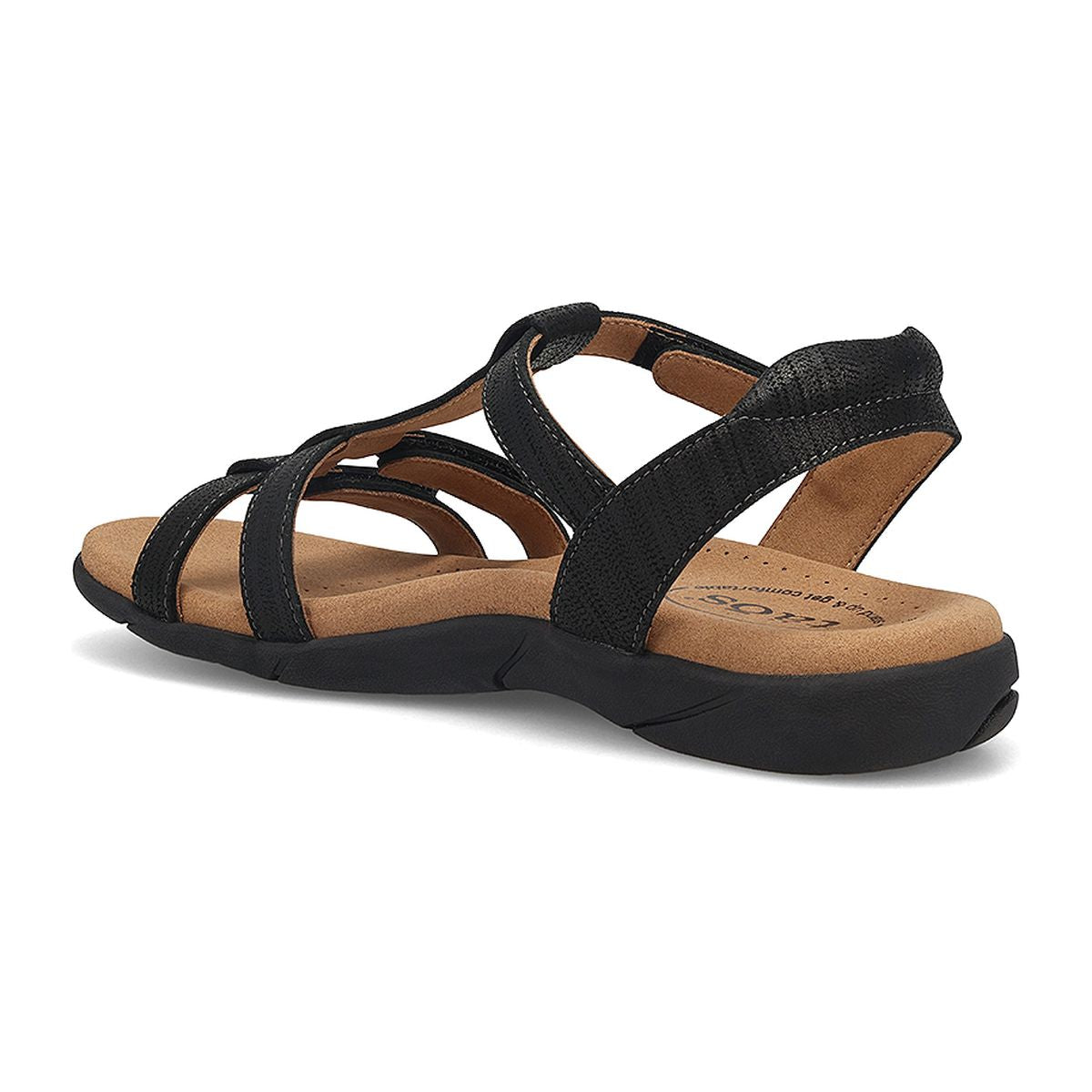 Taos Trophy 2 Adjustable Strap Sandal in Black Emboss