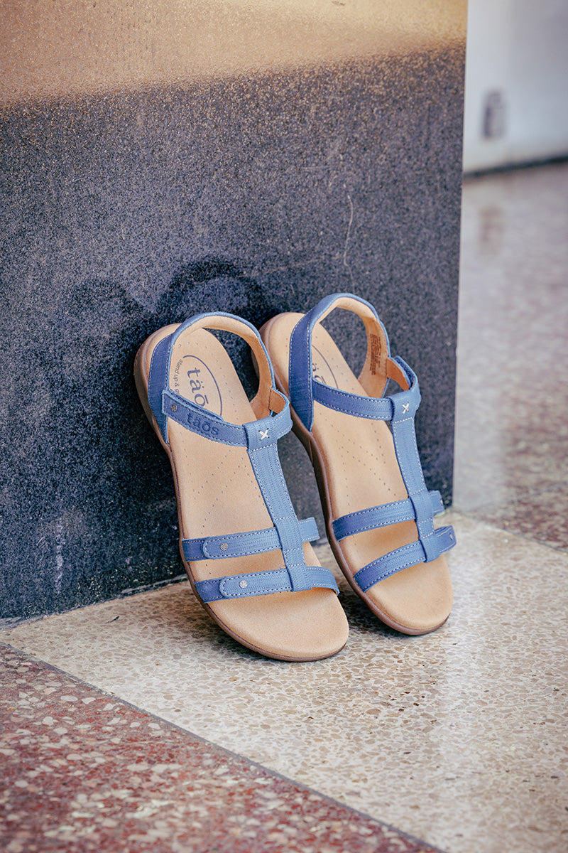 Taos Trophy 2 Adjustable Strap Sandal in Blue Emboss
